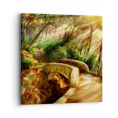 Obraz na plátně - Přímo z můstku v pohádkovém lese - 40x40 cm