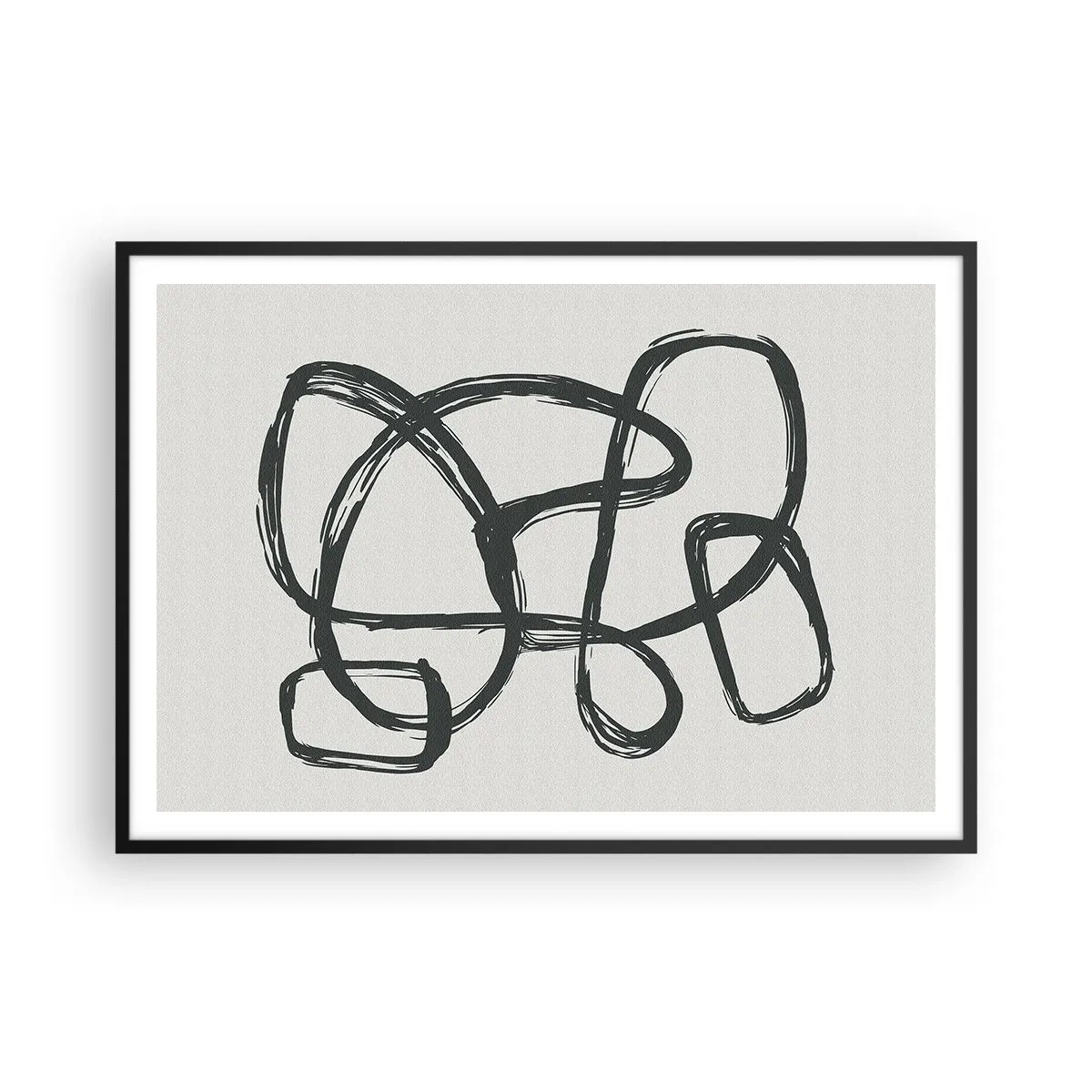 Plakát v černém rámu - Abstrakce ve smyčce - 100x70 cm