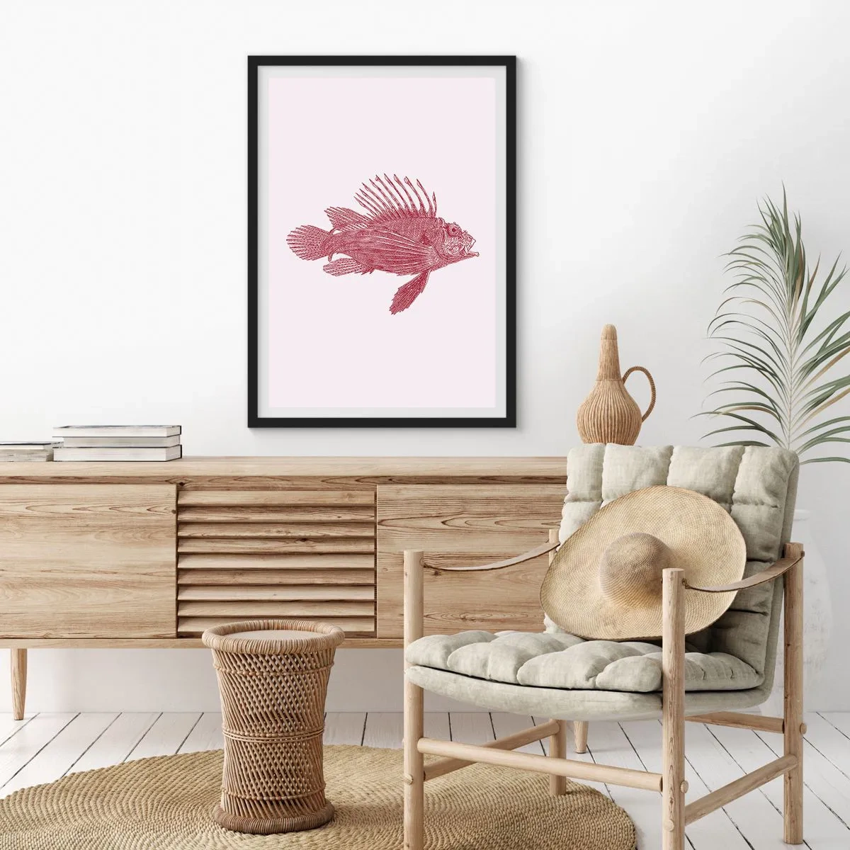 Plakát v černém rámu - Obyvatelka exotických vod - 61x91 cm