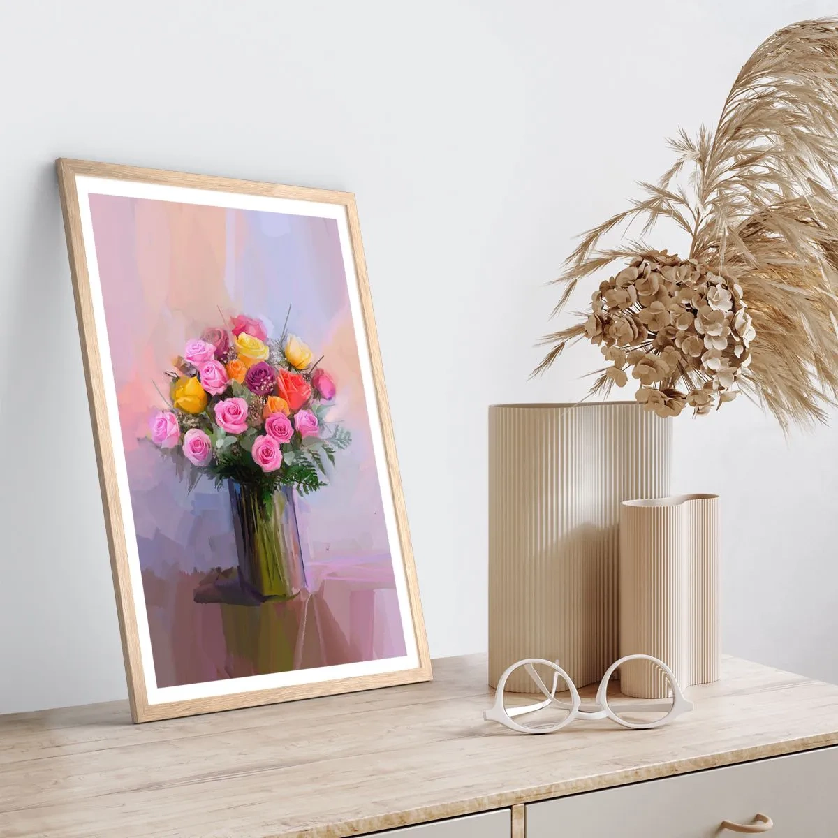 Plakát v rámu světlý dub - Zachycená krása - 61x91 cm