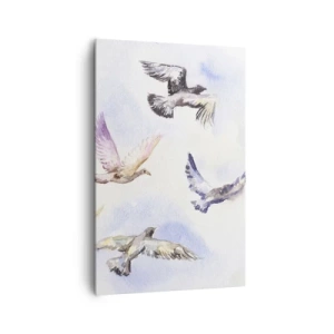 Obraz na plátně - Svoboda v šedé a modré - 80x120 cm