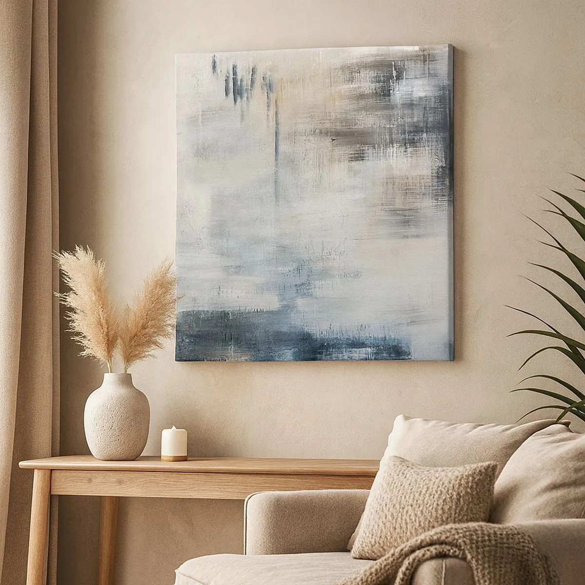 Obraz na plátně - Za závojem modré - 30x30 cm