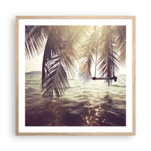 Plakát v rámu světlý dub - Houpat se libovolně v oblacích - 60x60 cm