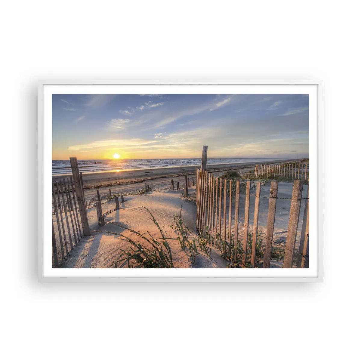 Plakát v bílém rámu - Odlesk a stín větru - 100x70 cm