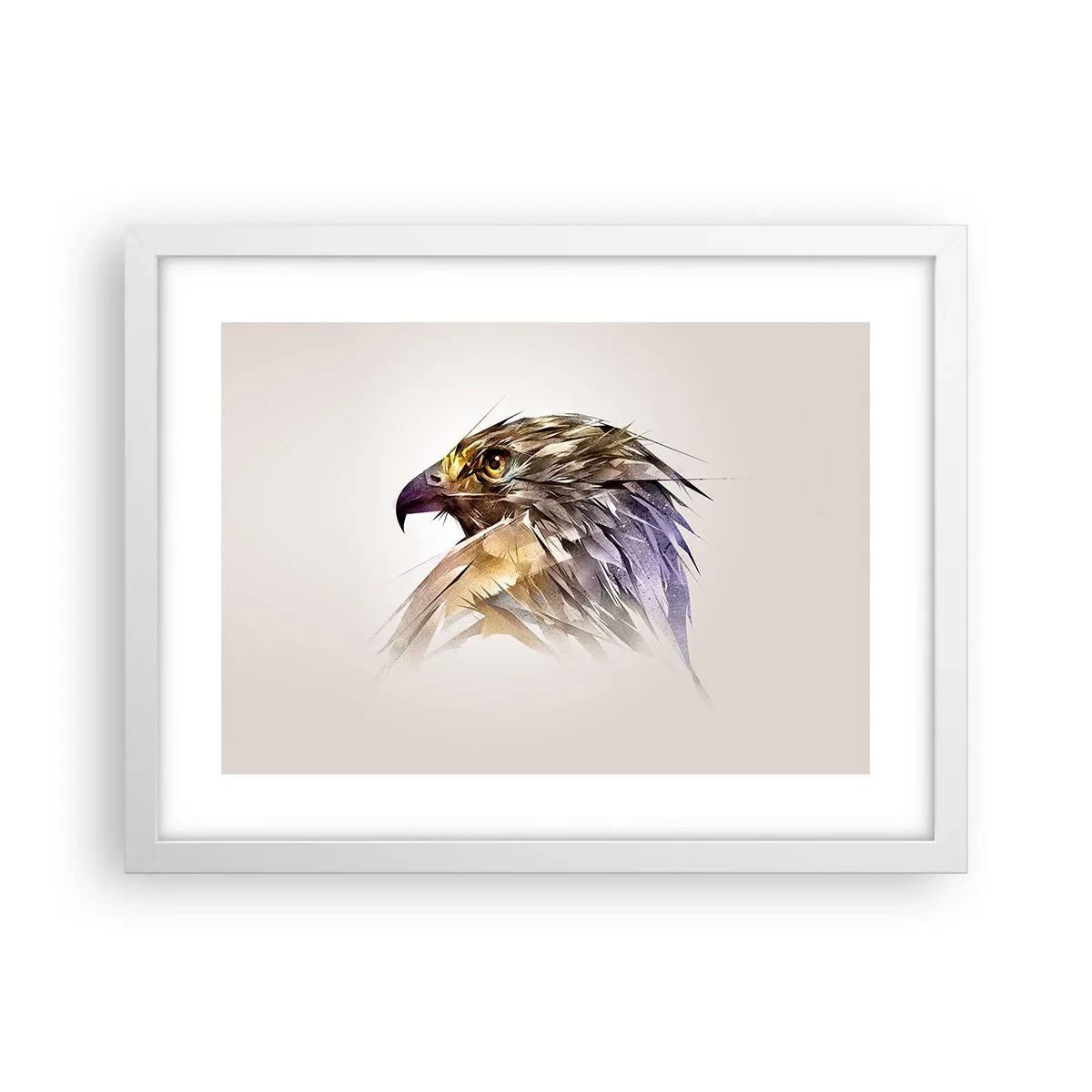 Plakát v bílém rámu - Portrét bojovníka - 40x30 cm