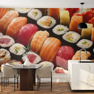 Fototapeta Premium Sand - Barvy a chutě Asie - Gastronomie, Sushi, Asie - 250x175 cm