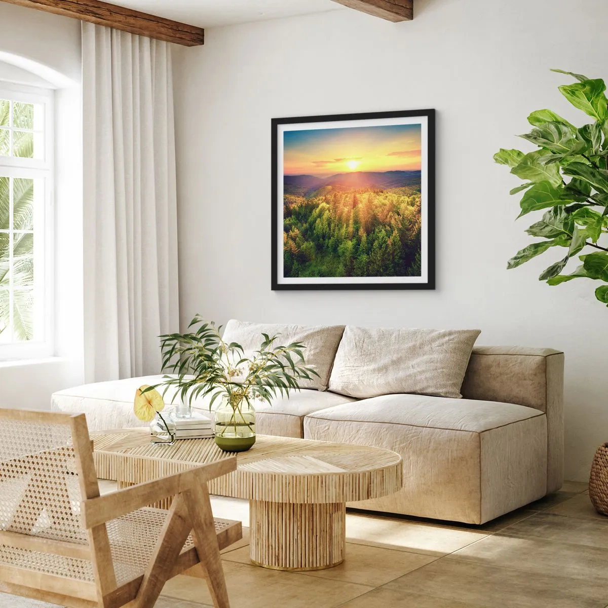 Plakát v černém rámu - Vrcholky a vrcholy - 50x50 cm