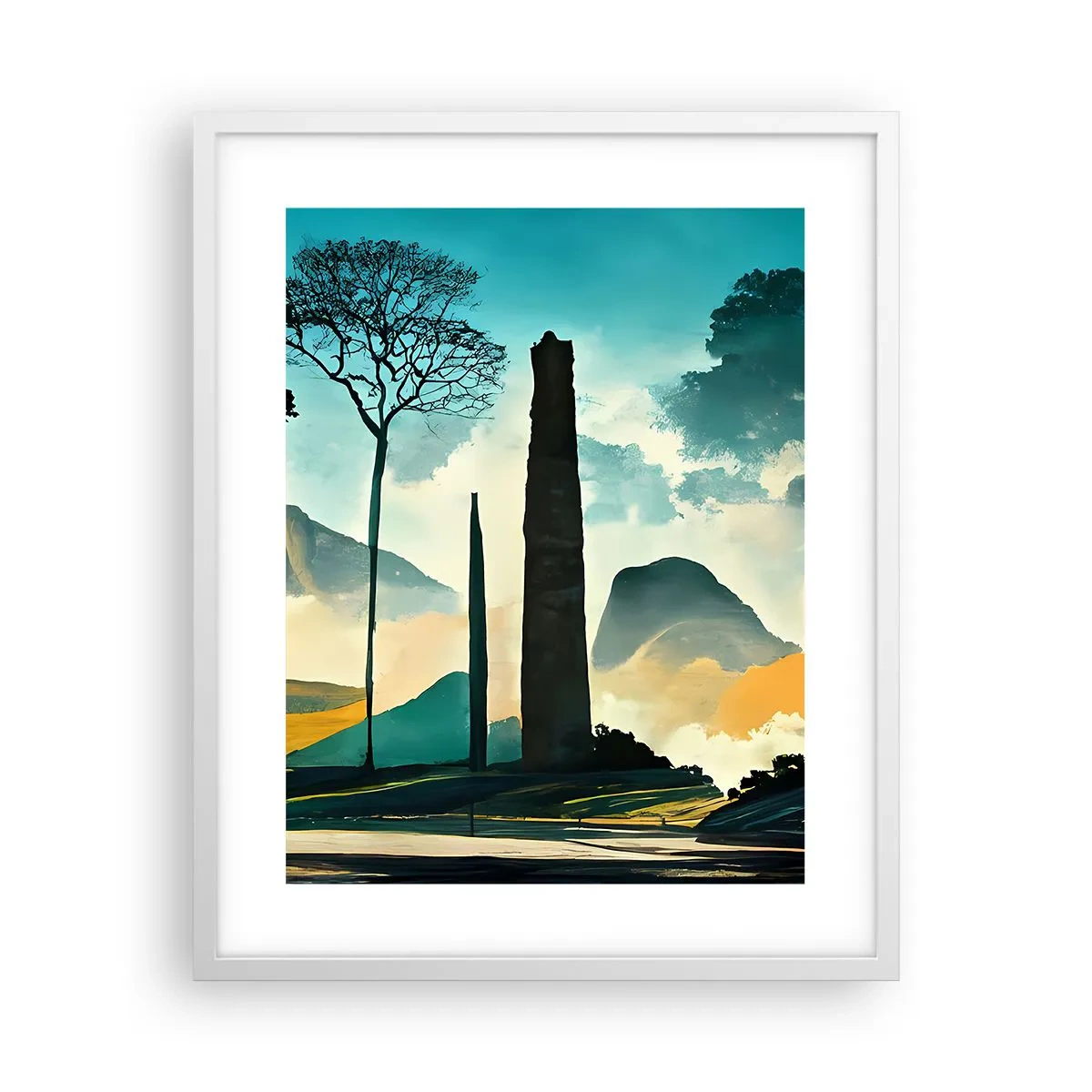Plakát v bílém rámu - Výš a výš - 40x50 cm