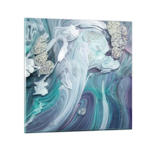 Obraz na skle - Proudy modré - 70x70 cm