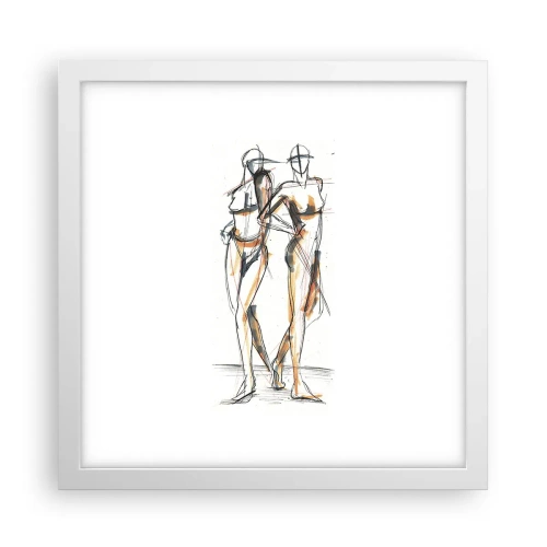 Plakát v bílém rámu - Studie šarmu - 30x30 cm