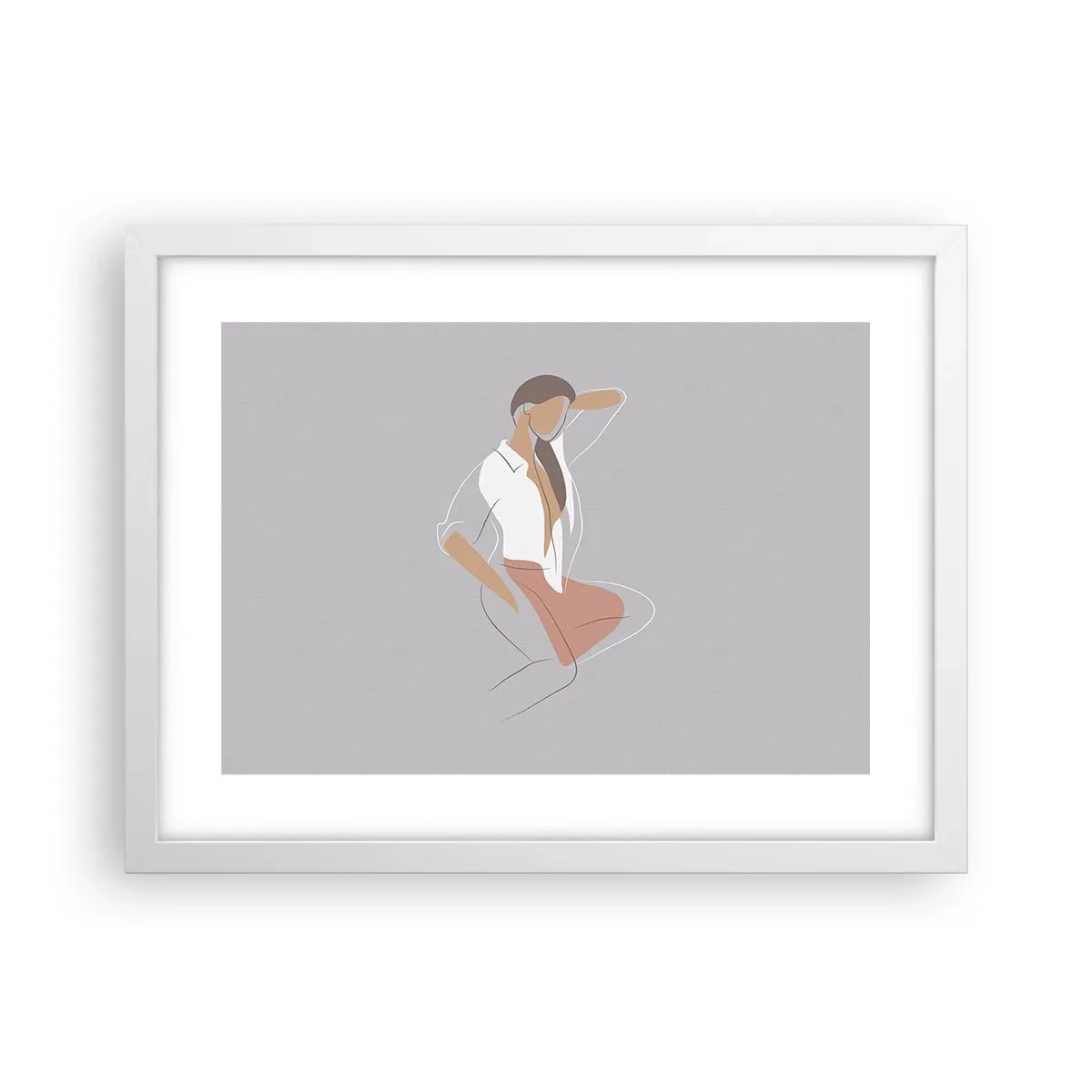 Plakát v bílém rámu - Obrys půvabu - 40x30 cm