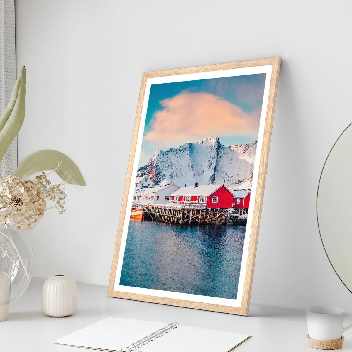 Plakát v rámu světlý dub - Severní útočiště - 40x50 cm
