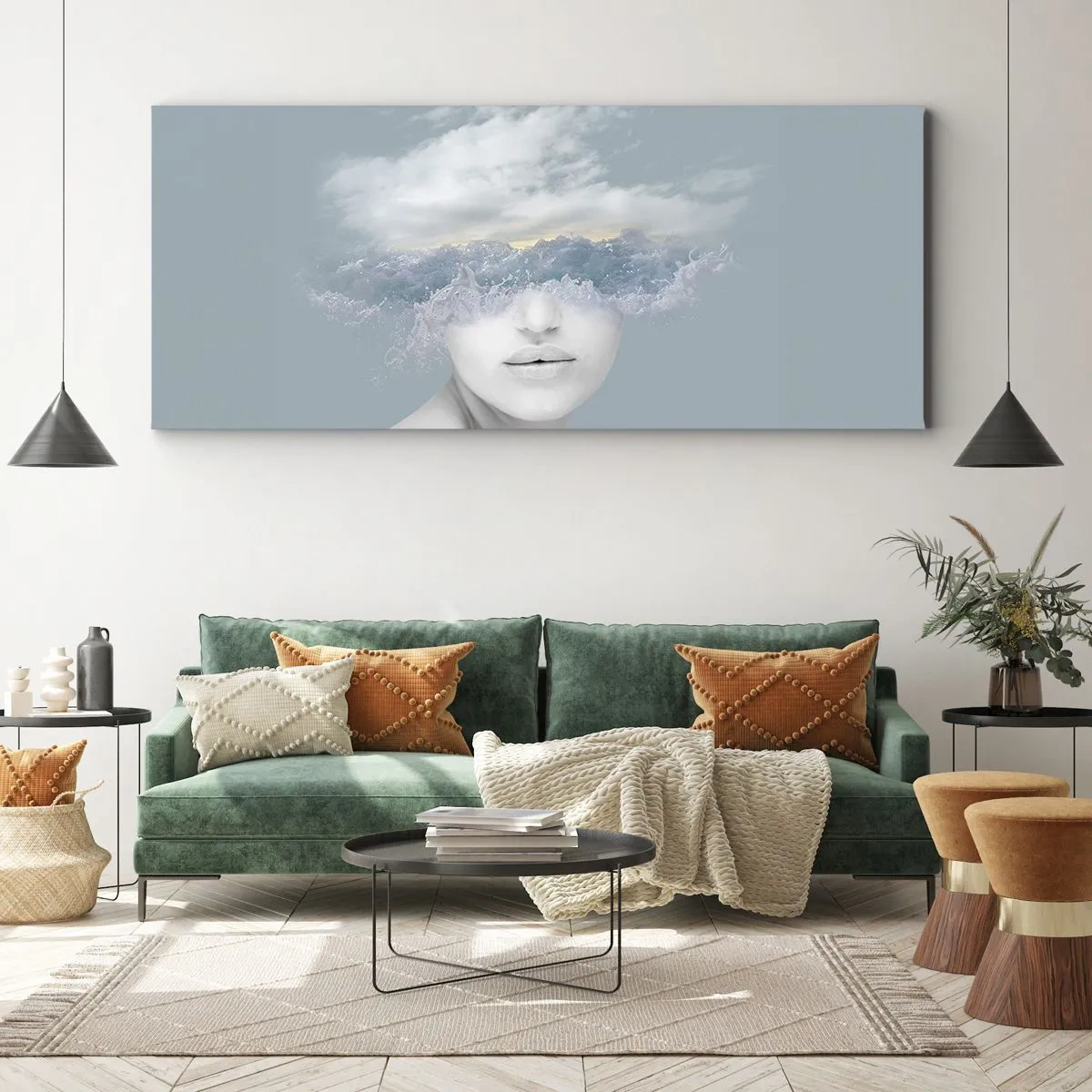 Obraz na plátně - S hlavou v oblacích - 100x40 cm