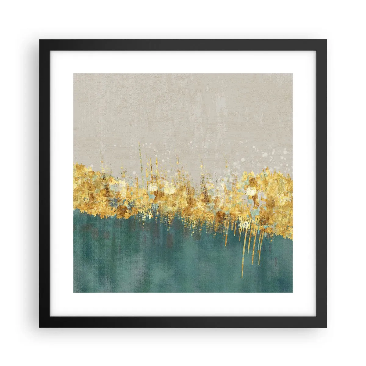 Plakát v černém rámu - Zlatá hranice - 40x40 cm