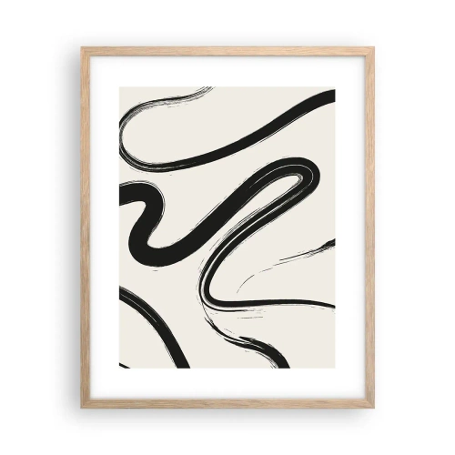 Plakát v rámu světlý dub - Černobílý rozmar - 40x50 cm