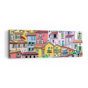 Obraz na plátně - Veselé město - 90x30 cm