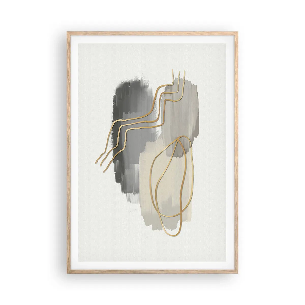 Plakát v rámu světlý dub - Trvání a pohyb - 70x100 cm