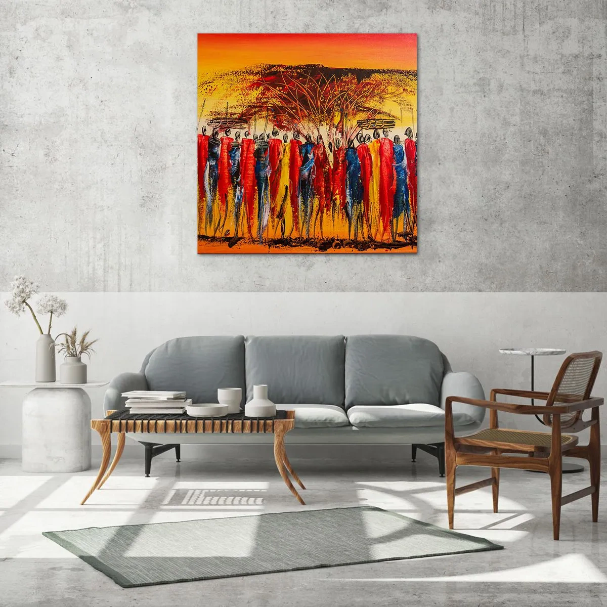 Obraz na skle - Tam, tam, tam, tam jdou - 40x40 cm