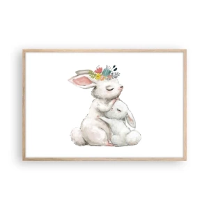 Plakát v rámu světlý dub - Nejlepší je u mámy - 91x61 cm