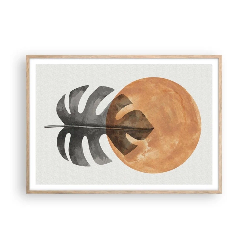 Plakát v rámu světlý dub - Vždy slunce - 100x70 cm