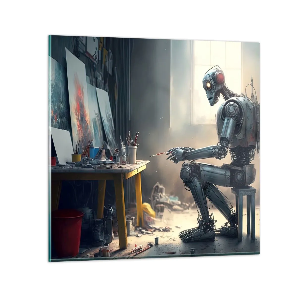 Obraz na skle - Akt stvoření - 70x70 cm