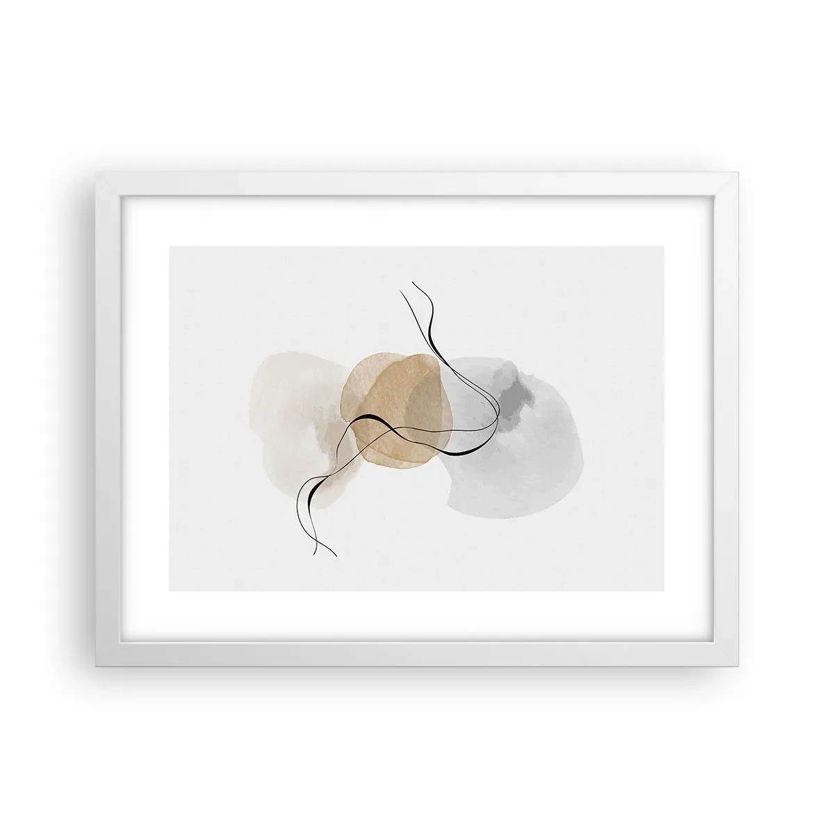 Plakát v bílém rámu - Vzdušné korálky - 40x30 cm