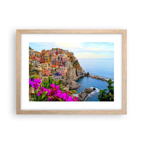 Plakát v rámu světlý dub - Usměvavé město - 40x30 cm