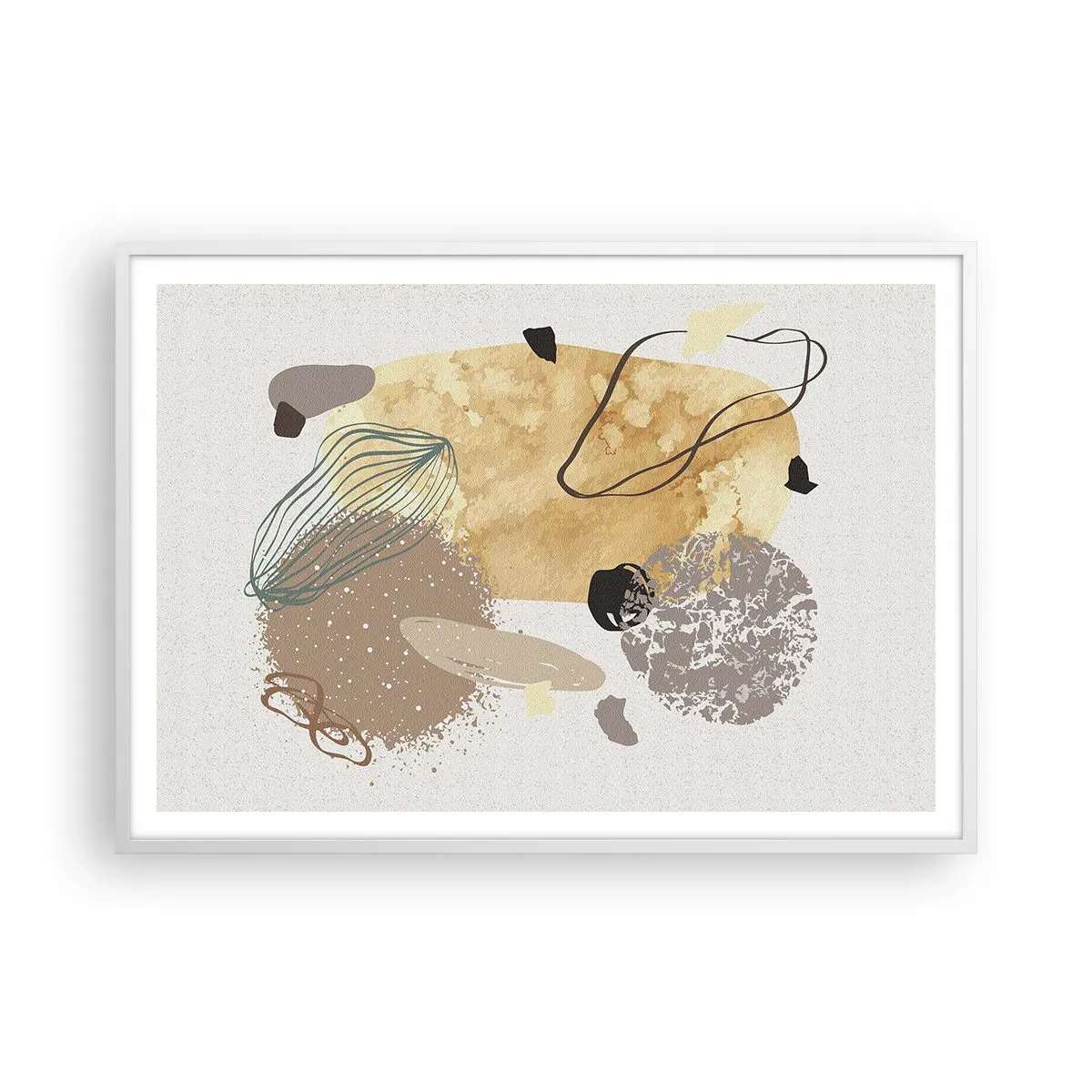 Plakát v bílém rámu - Abstraktní švestka - 100x70 cm