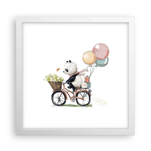 Plakát v bílém rámu - Šťastný den - 30x30 cm