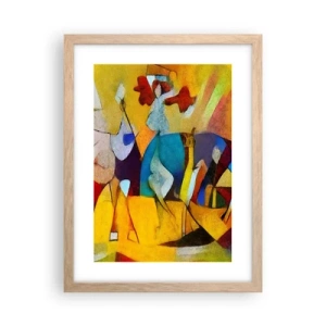 Plakát v rámu světlý dub - Slunce - život - radost - 30x40 cm