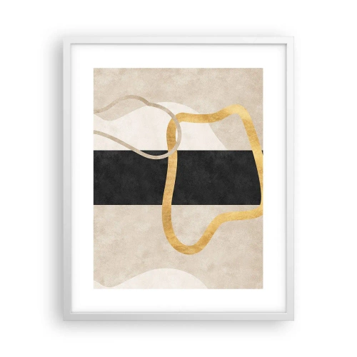 Plakát v bílém rámu - Tvary ve smyčce - 40x50 cm