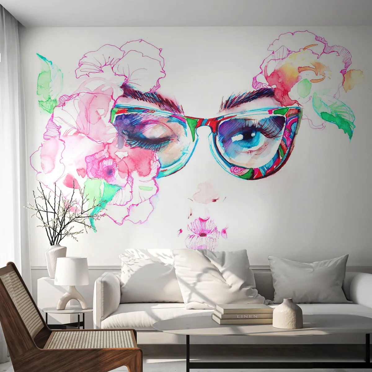 Fototapeta Samolepicí Deluxe Sticker - Svůdný slib - Abstrakce, Ženské oči, Brýle - 250x175 cm