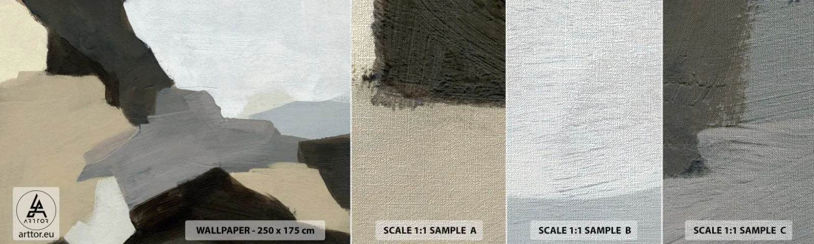 Vzor Fototapety Premium Canvas - Abstrakce: křižovatka šedi - Abstrakce, Kus, Barvy - 100x30 cm