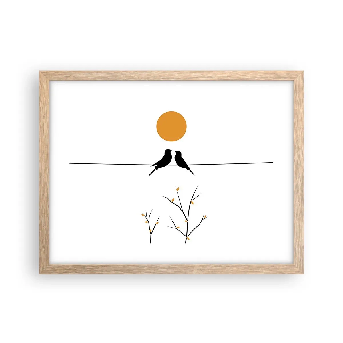 Plakát v rámu světlý dub - Slavíčí večer - 40x30 cm