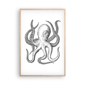 Plakát v rámu světlý dub - Tančící s vlnami - 61x91 cm