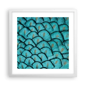 Plakát v bílém rámu - Velká slavnost peří - 40x40 cm
