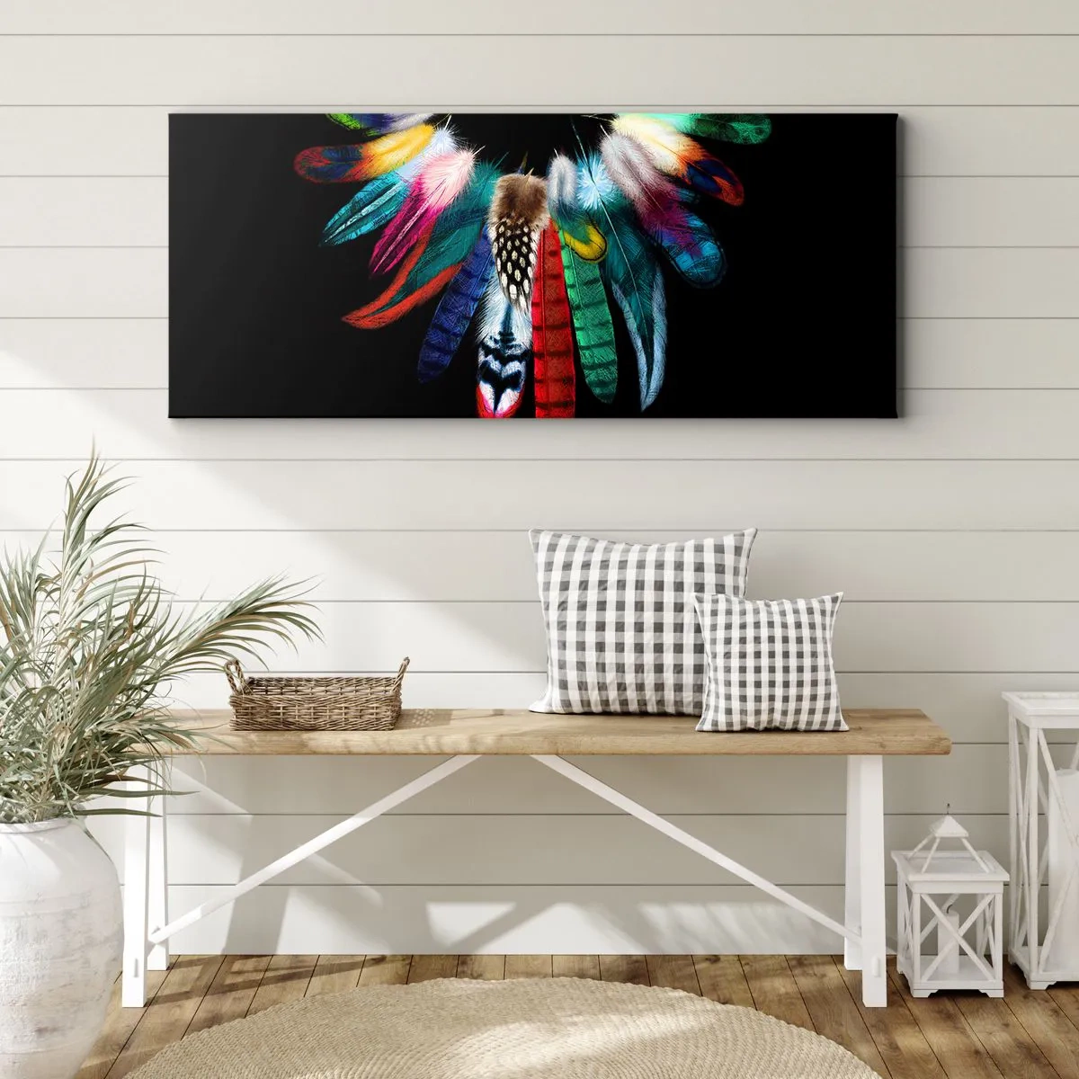 Obraz na plátně - Indiánský náhrdelník - 100x40 cm