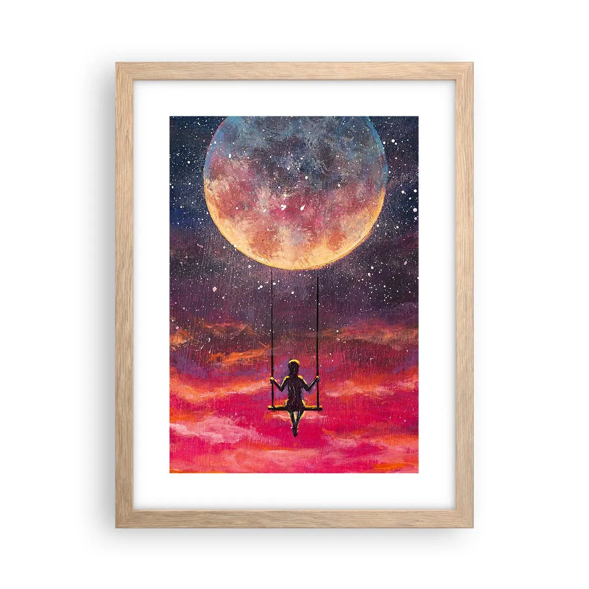 Plakát v rámu světlý dub - Stavět si vzdušné zámky - 30x40 cm