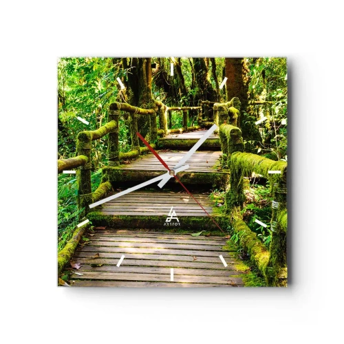 Nástěnné hodiny - Chodbou zeleně - 30x30 cm