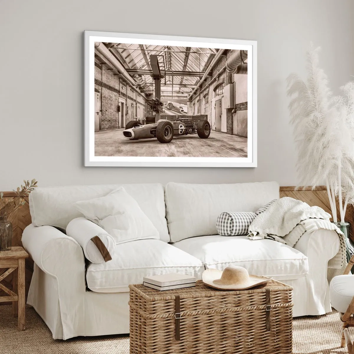 Plakát v bílém rámu - Odpočinek vítěze - 100x70 cm