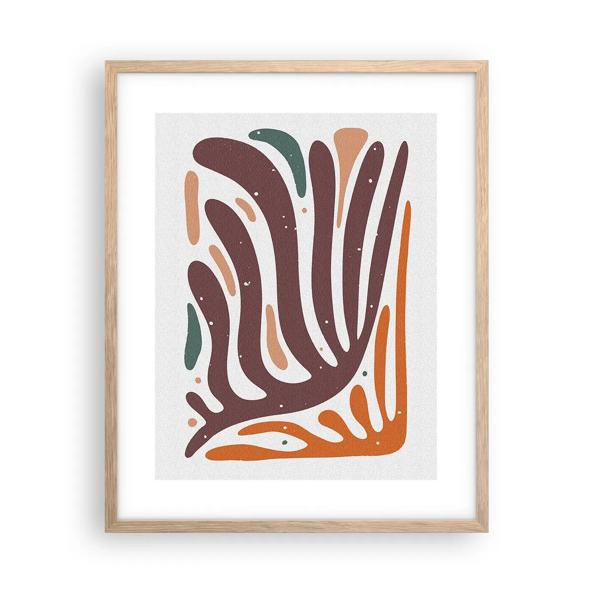Plakát v rámu světlý dub - Organická a radiální kompozice - 40x50 cm