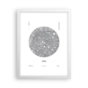 Plakát v bílém rámu - Anatomie Paříže - 30x40 cm