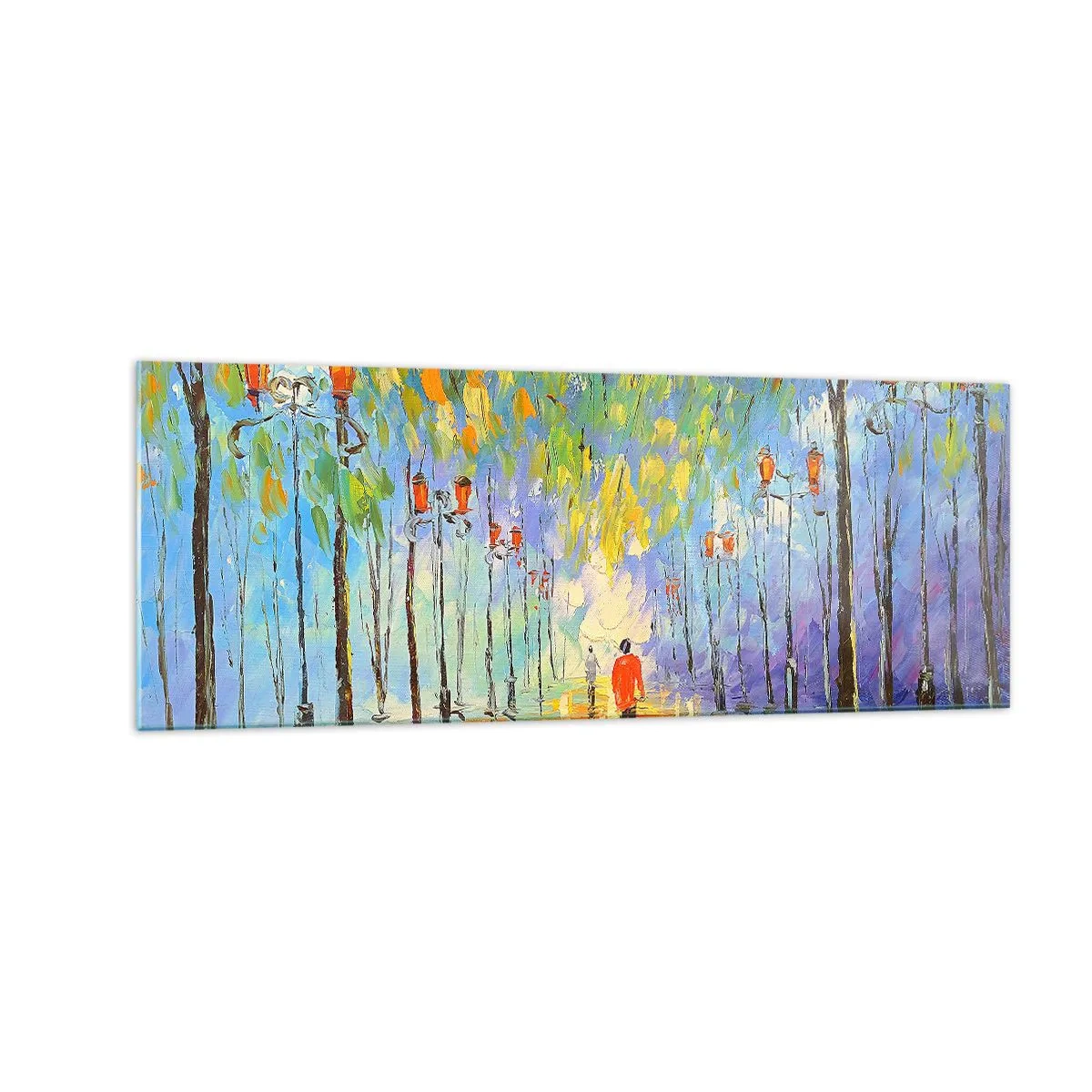 Obraz na skle - Noční píseň deště - 140x50 cm