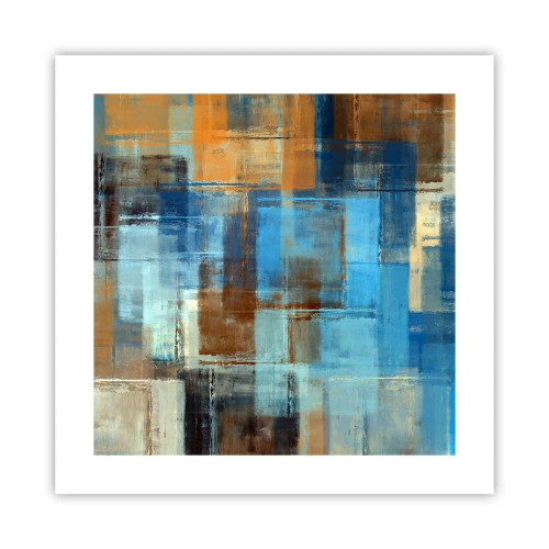 Plakát - Přes modrý závoj - 40x40 cm