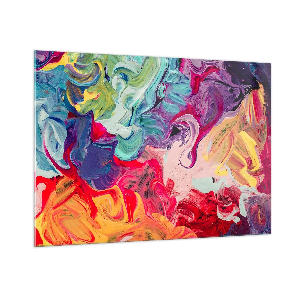 Obraz na skle - Zrození barev - 100x70 cm