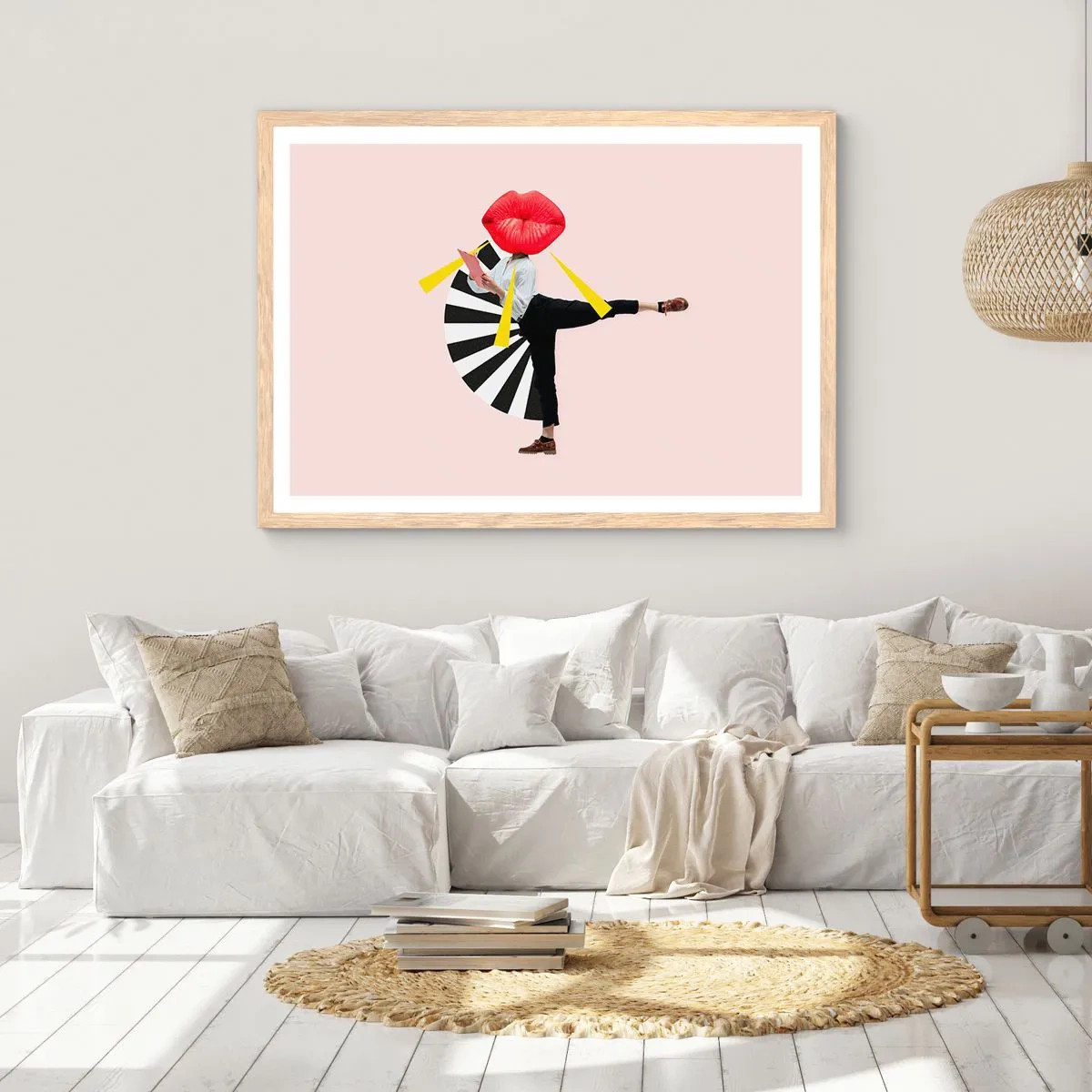 Plakát v rámu světlý dub - Surrealistický pop-art - 40x30 cm