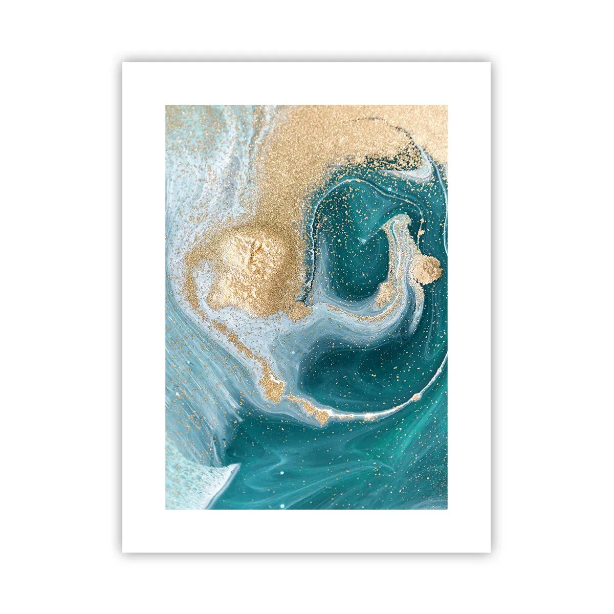 Plakát - Vír zlaté a tyrkysové - 30x40 cm