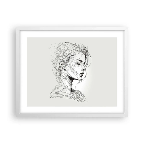 Plakát v bílém rámu - Portrét v zamyšlení - 50x40 cm