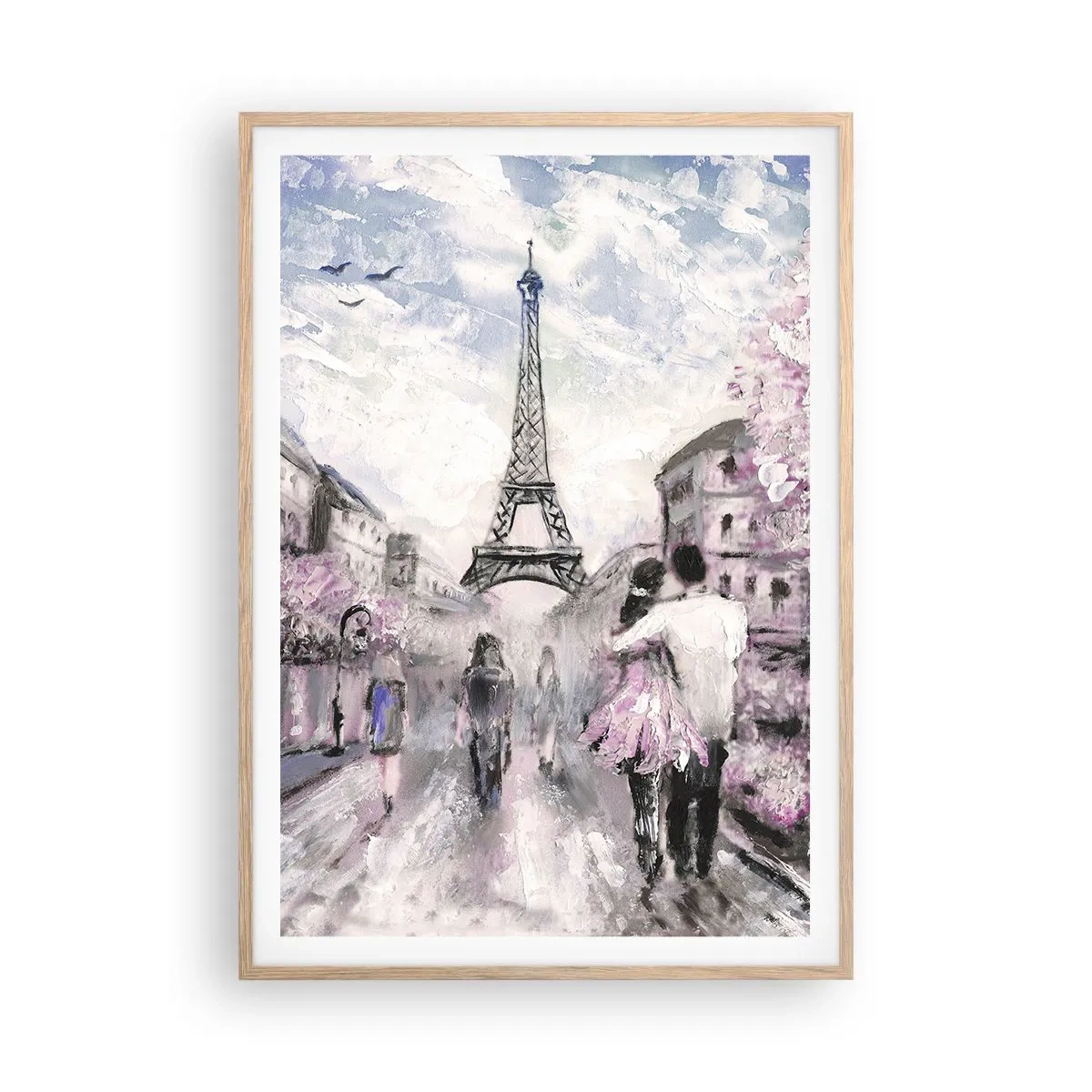 Plakát v rámu světlý dub - Když se zamilovat, tak jenom v… - 70x100 cm
