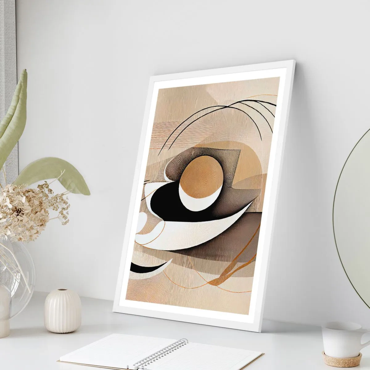Plakát v bílém rámu - Kompozice: podstata věcí - 30x40 cm